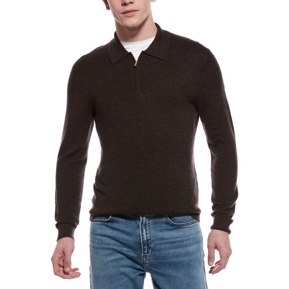 Theory Mens  Cashmere 1/4-Zip, Brown